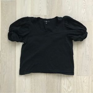 7 for all mankind black puff sleeve t-shirt - Small
